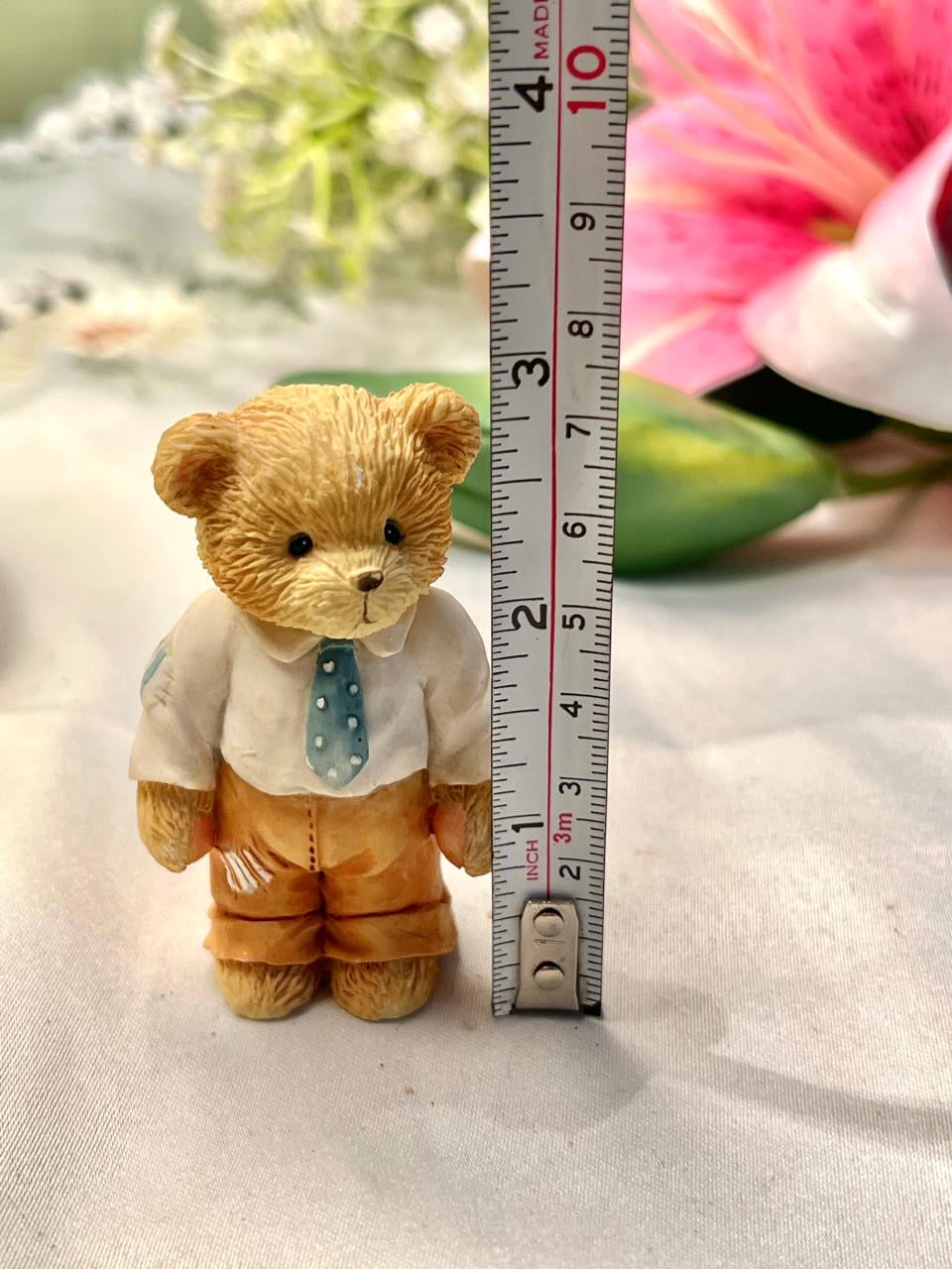 Child of Pride Teddy Bear Figurine Blue Tie 7 cm