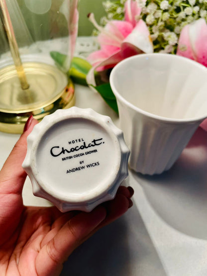 Hotel Chocolat White Ceramic Cups Set of 2 11 cm