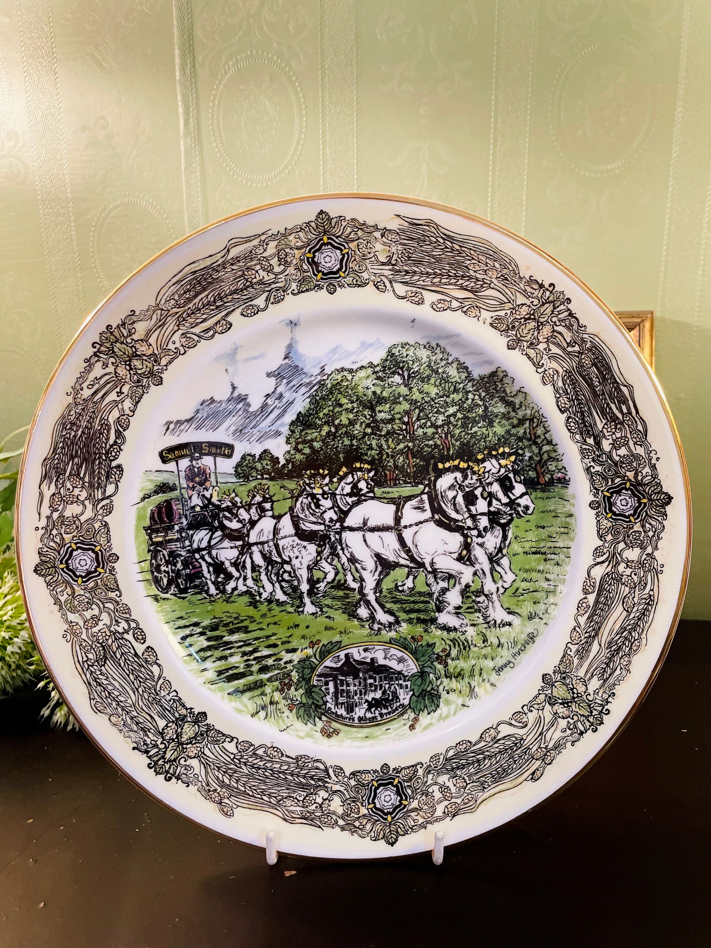 Samuel Smith Horse-Drawn Brewery Plate 10.5 Inch Vintage