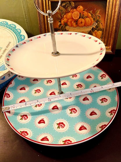 Vintage Home Sweet Home 2-Tier Cake Stand 26 cm Boxed