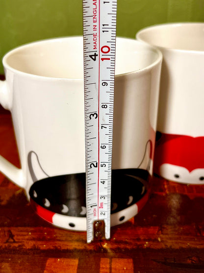 Animal Character Mugs Set of 2 Red Black White 10cm