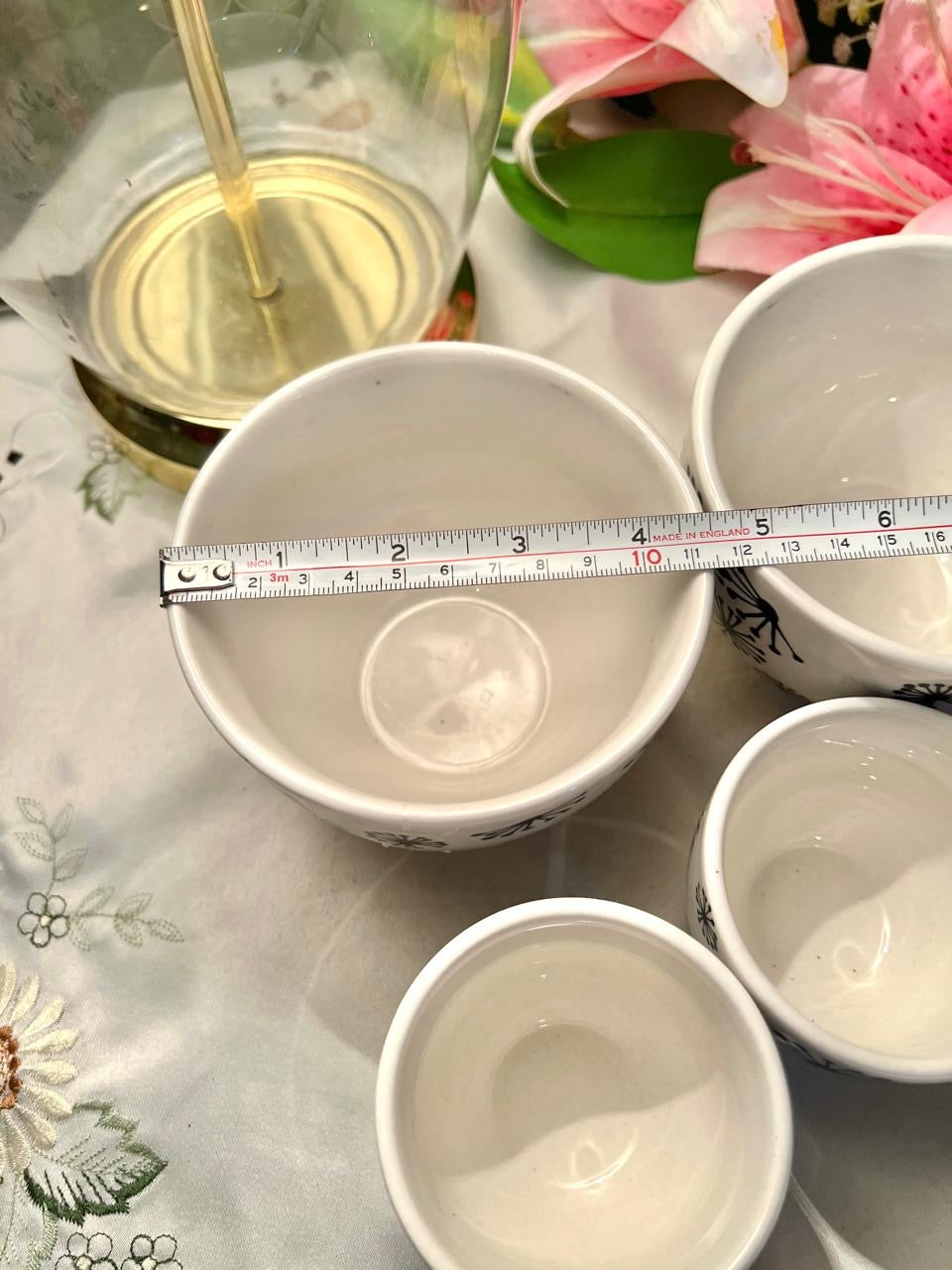 La Redoute Black Floral Ceramic Bowls Set of 4