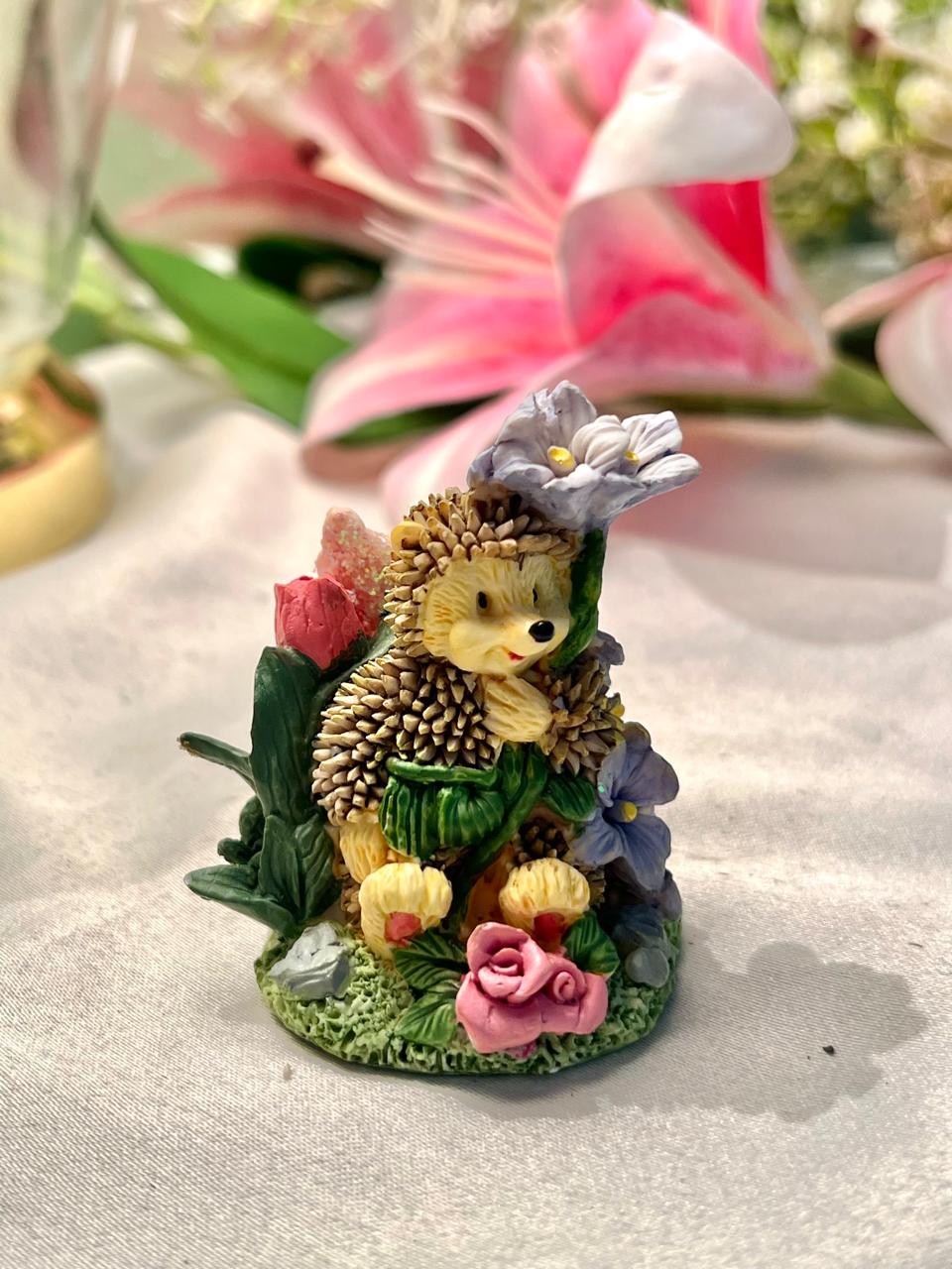 Hedgehog Floral Garden Figurine Multicolour 6cm - 1 Piece