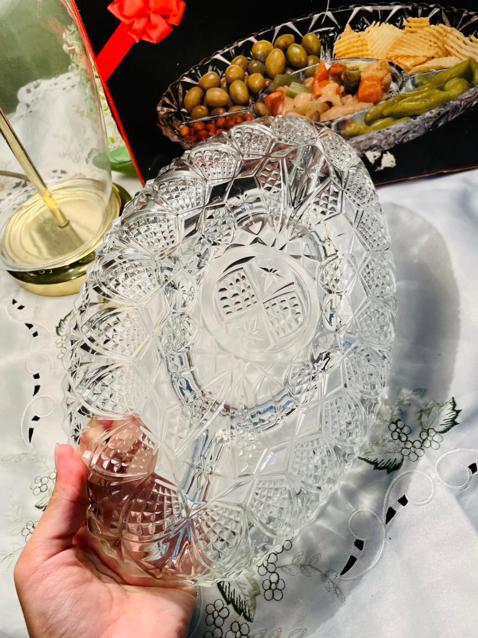 Moldavia 5-Compartment Crystal Serving Platter 12 inch Box Pack