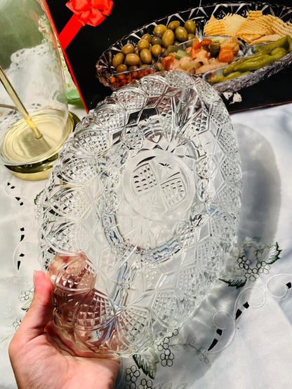 Moldavia 5-Compartment Crystal Serving Platter 12 inch Box Pack