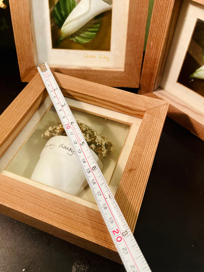 Vintage Floral Shadow Box Wall Frames Set of 3