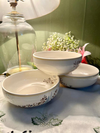 M&S Willow Stoneware Floral Bowls Set of 3 Approx. 18 cm
