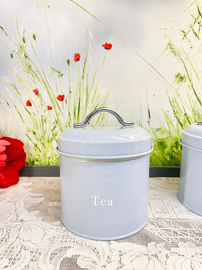 Vintage Grey Tea & Sugar Kitchen Canister Set