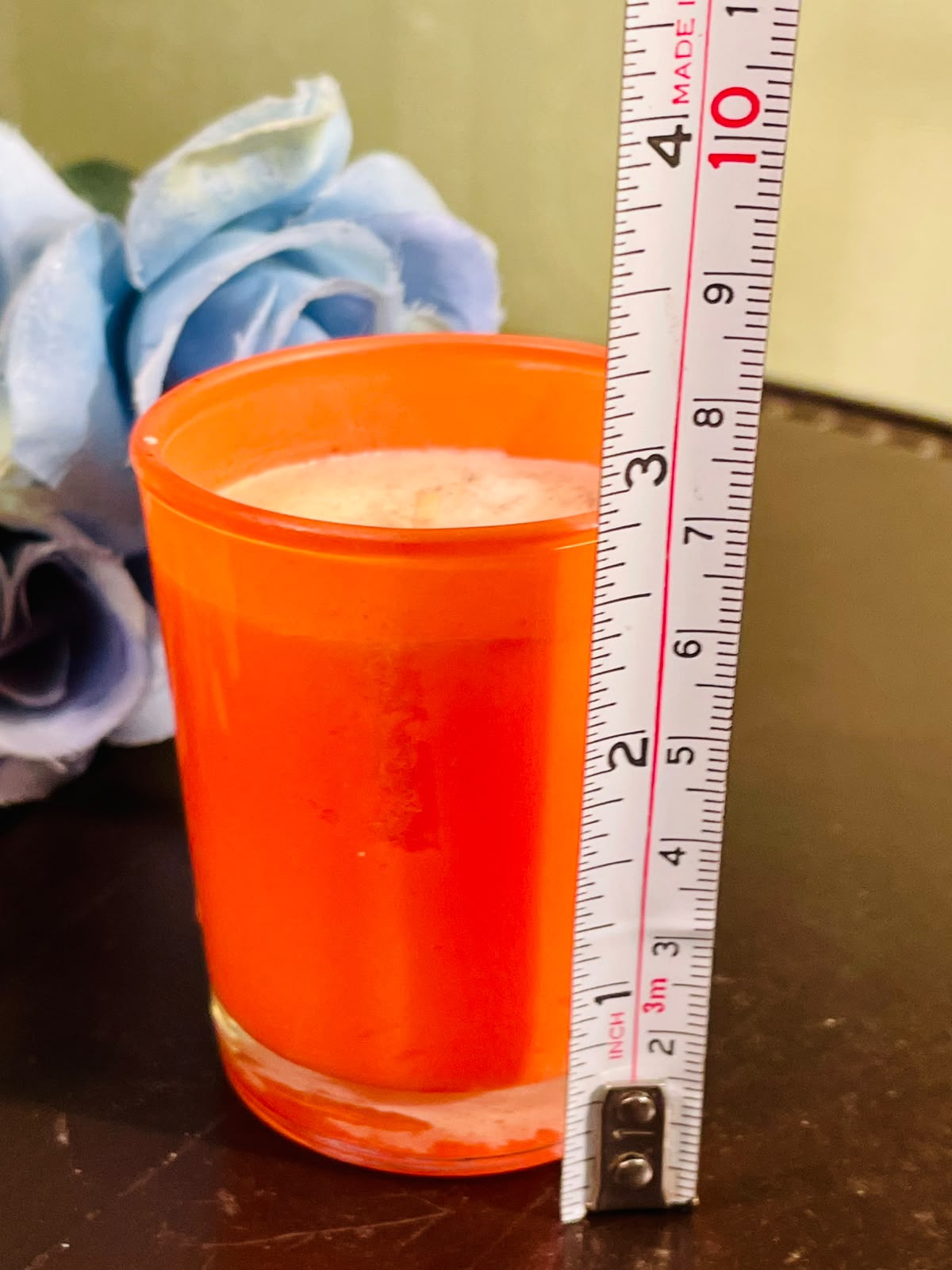Orange Frosted Crystal Scented Candle – Decorative Votive 8cm