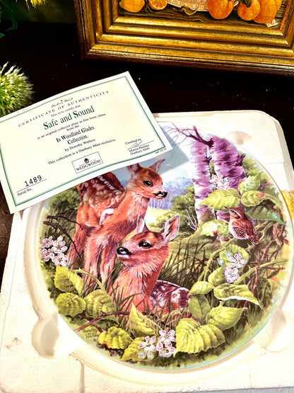 Wedgwood Boxed Decorative Plate Danbury Mint Woodland Glades Fawn Plate 20 cm