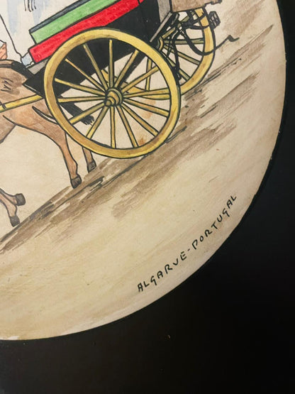 Vintage Algarve Portugal Horse Cart Wall Plate 8"