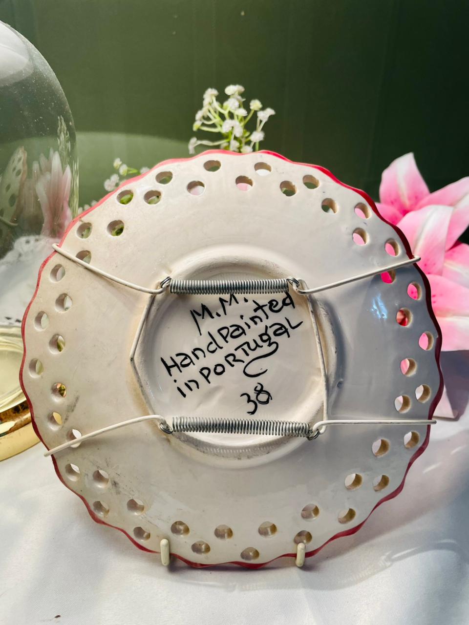 Hand-Painted Portugal Floral Wall Plate 7.5 in