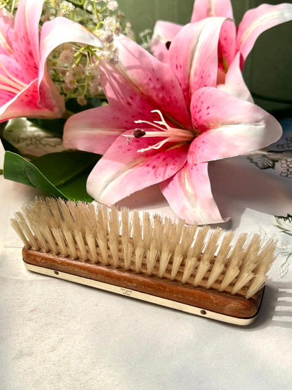 Vintage Wooden Double-Sided Nail Brush with Natural Bristles Approx. 15 cm