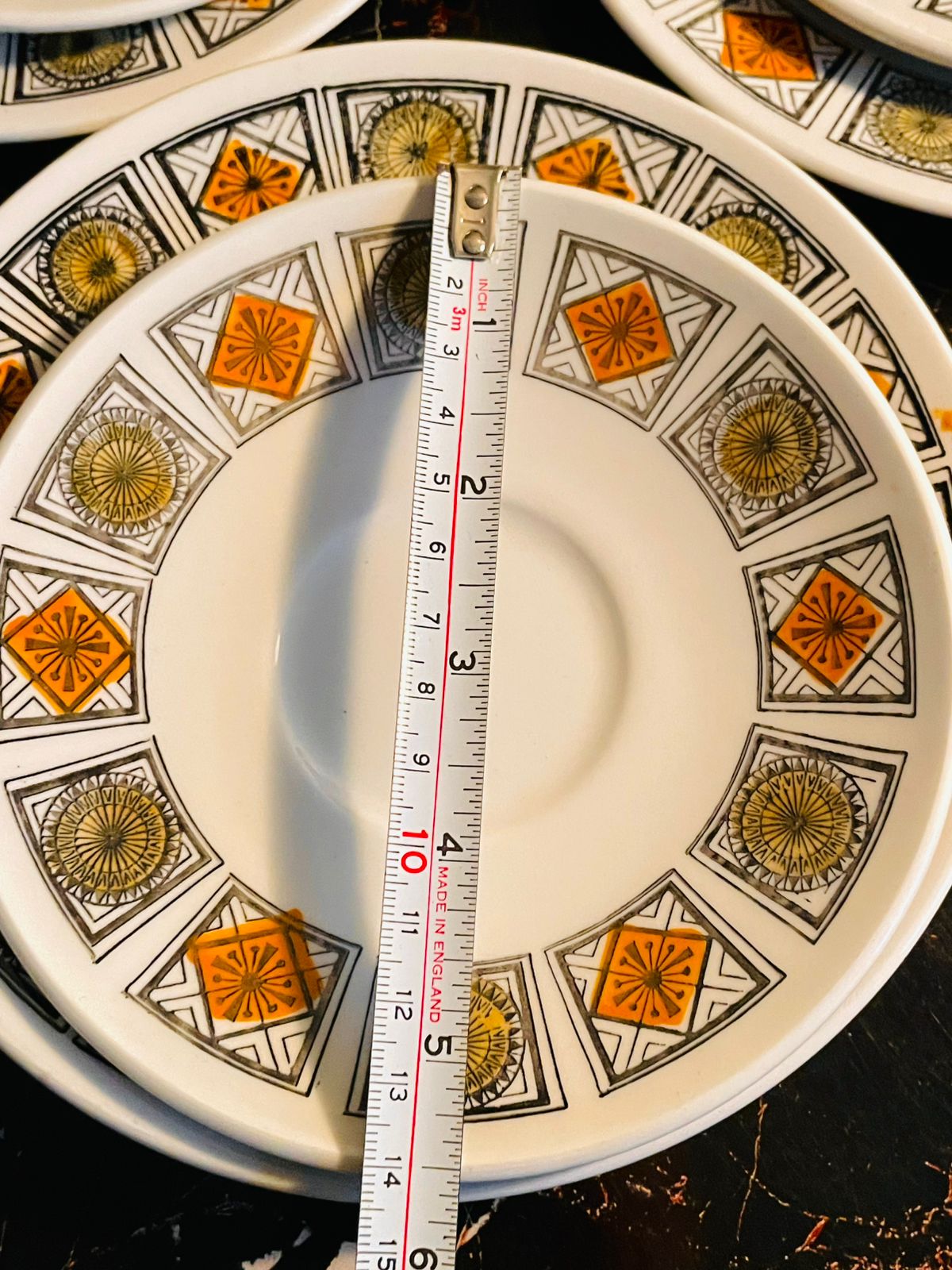 18 pcs Staffordshire Geometric Tea Set – Made in England