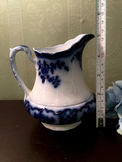 Flow Blue Ceramic Creamer Jug 5 Inch