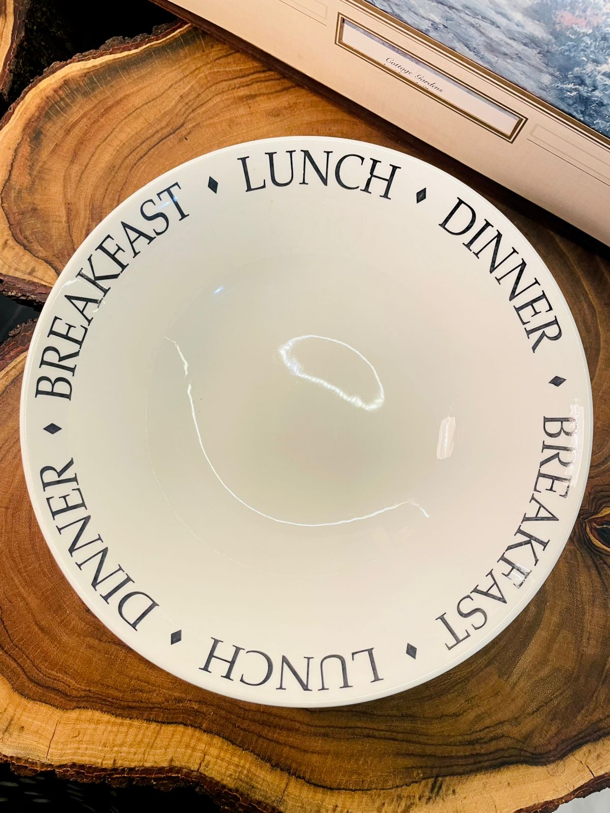 Vintage Breakfast Lunch Dinner Bowl | Minimal Typography Bowl