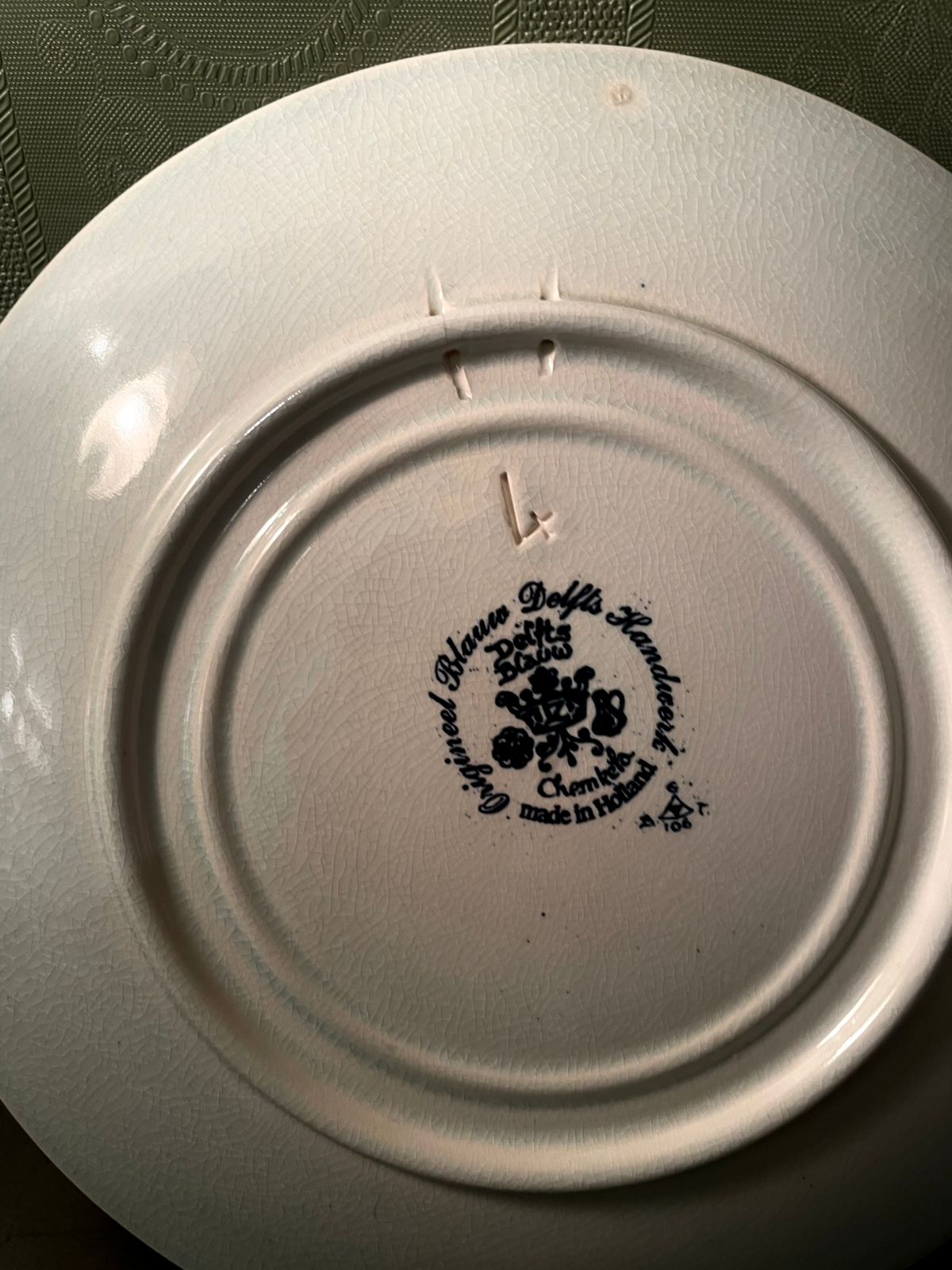 Delfts Handwerk Blue Windmill Decorative Plate 9 Inch