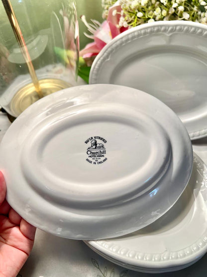 Churchill White Platers Set of 6 Made in England - 20 cm