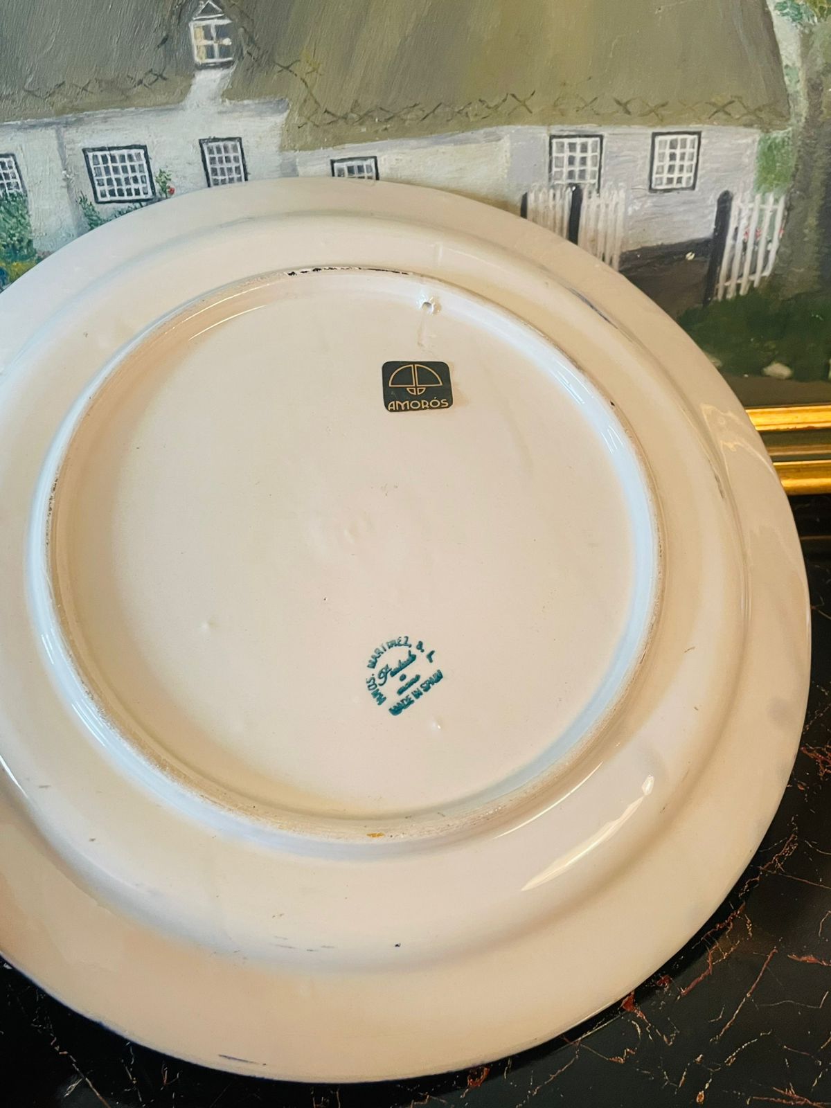 Amorós Talavera-Style Hand-Painted Ceramic Plater – Made in Spain – Large 31 cm