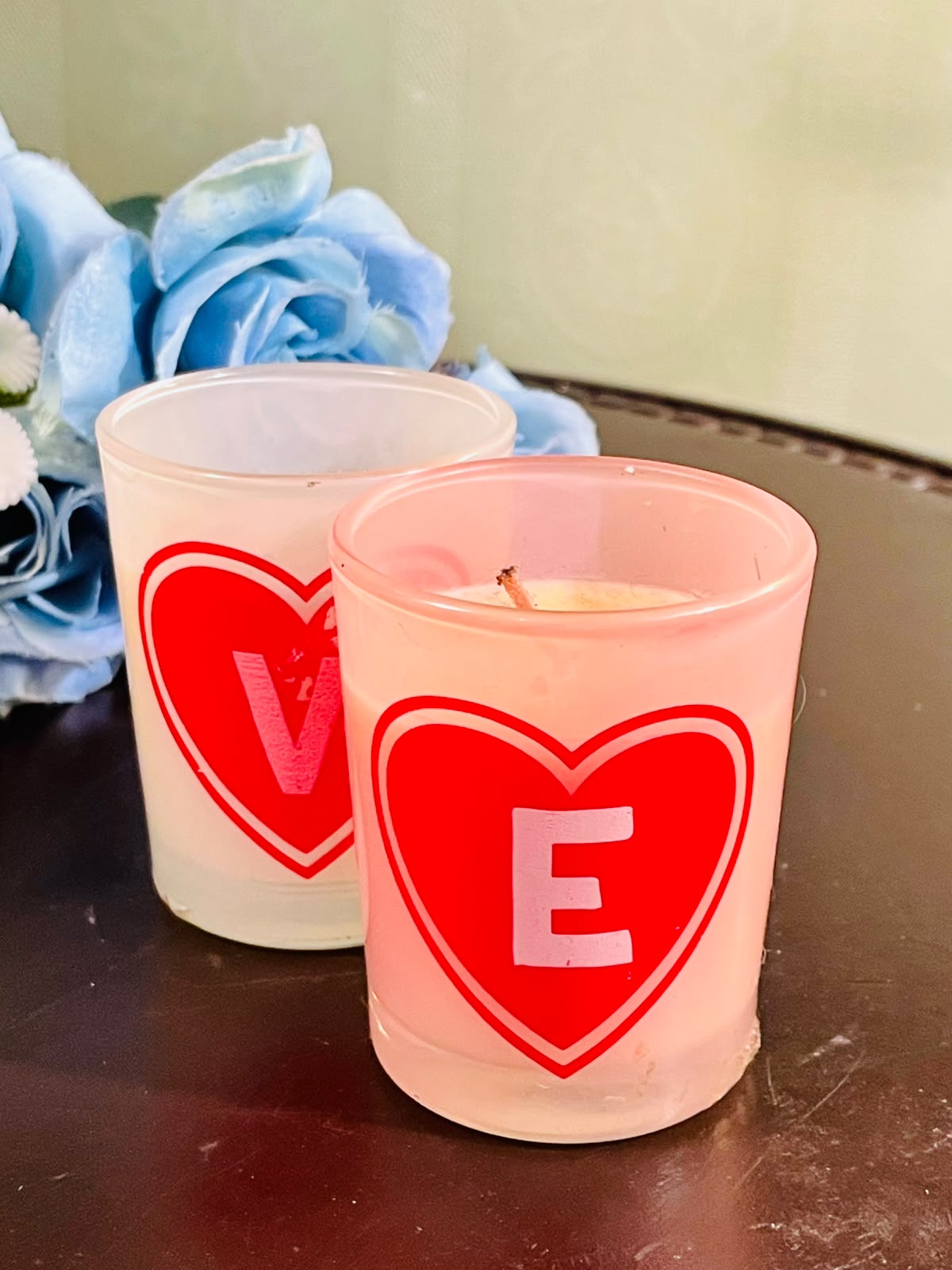 Love Heart Crystal Scented Candle – Frosted Votive 8cm