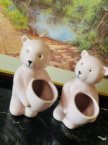 Tall Ceramic Pink Bear Planters – Cute Nordic Style 1,800 each