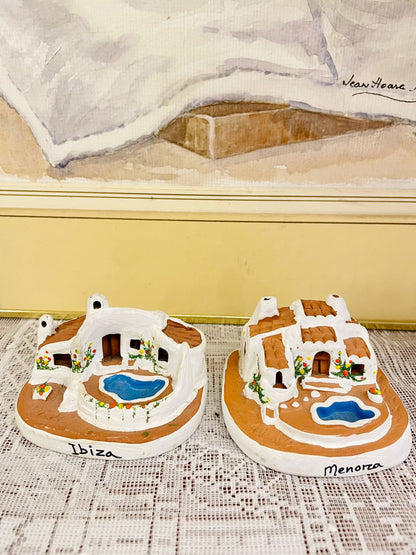 Hand-painted Ceramic Souvenir - "Ibiza & Menora" Villas with Pools – Unique Souvenir from the Mediterranean