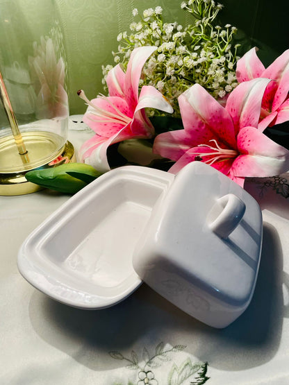 TU White Rectangular Lidded Serving Dish – 7 Inch