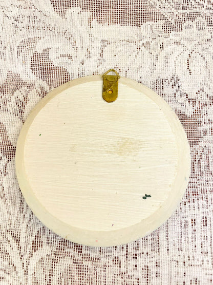 Vintage Floral Relief Wall Plate with Roses 4.5 inch