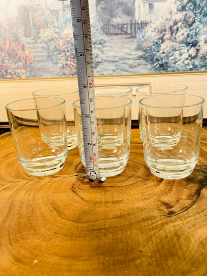 Set of 6 Vintage Clear Glass Set – Minimalist Everyday Drinkware