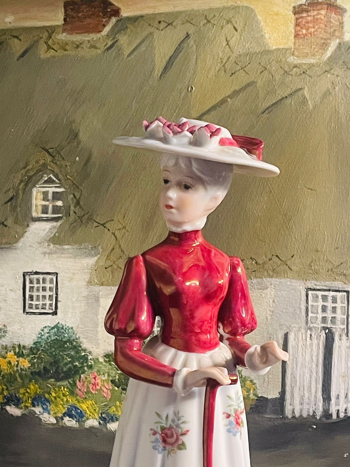 Edwardian Porcelain Figurine – Woman with Umbrella - French Doll
