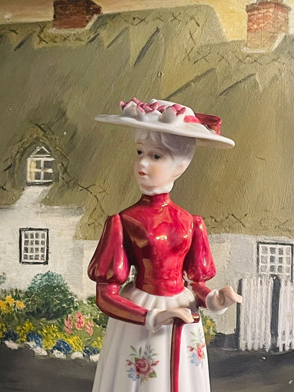 Edwardian Porcelain Figurine – Woman with Umbrella - French Doll