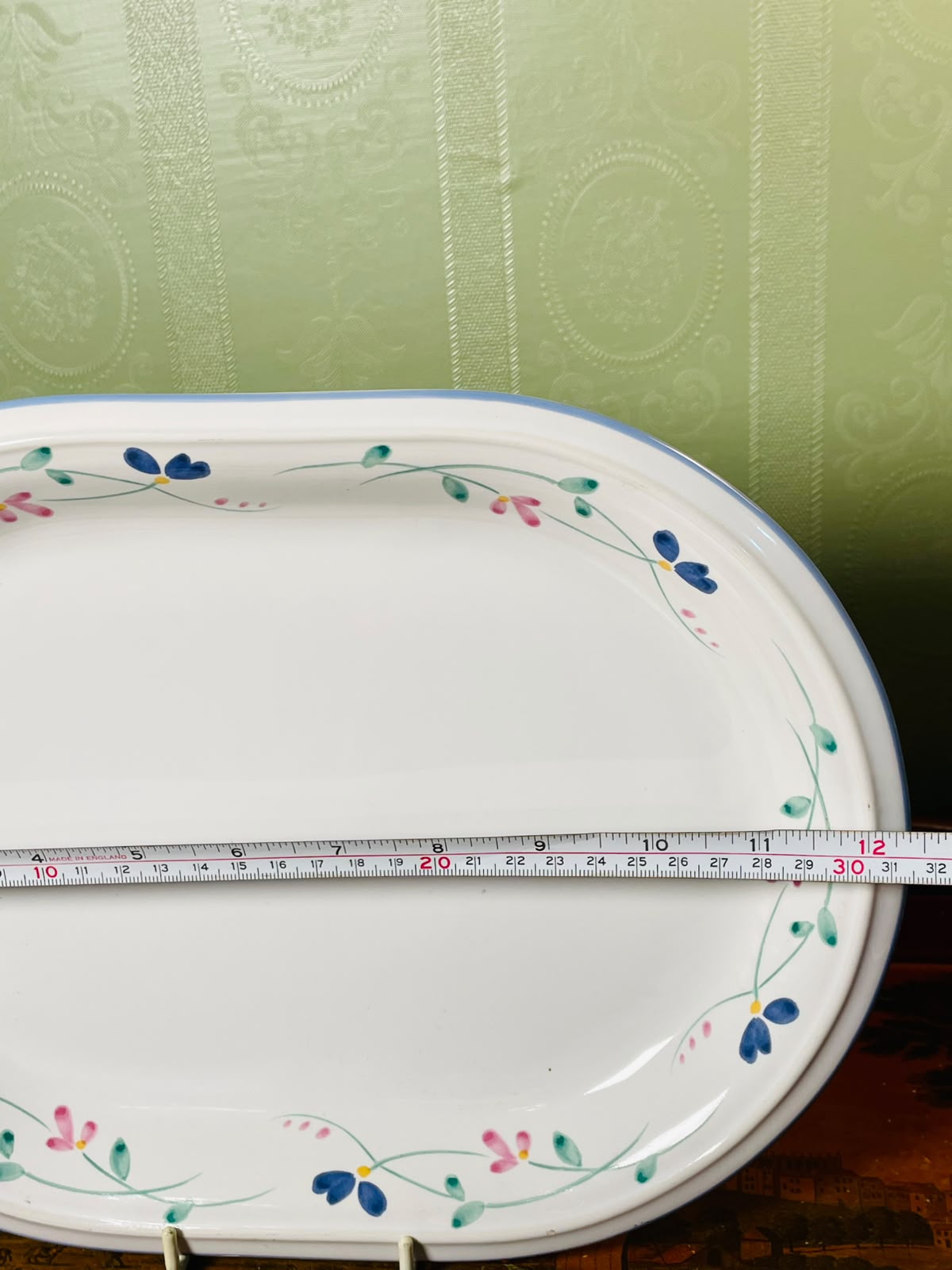 Allegro Hearthside Floral Stoneware Serving Platter 12"