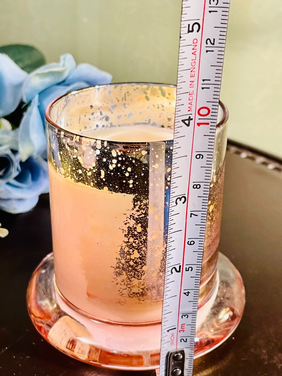 Mercury Glass Scented Candle in Pink Glass Holder (5 Inch)