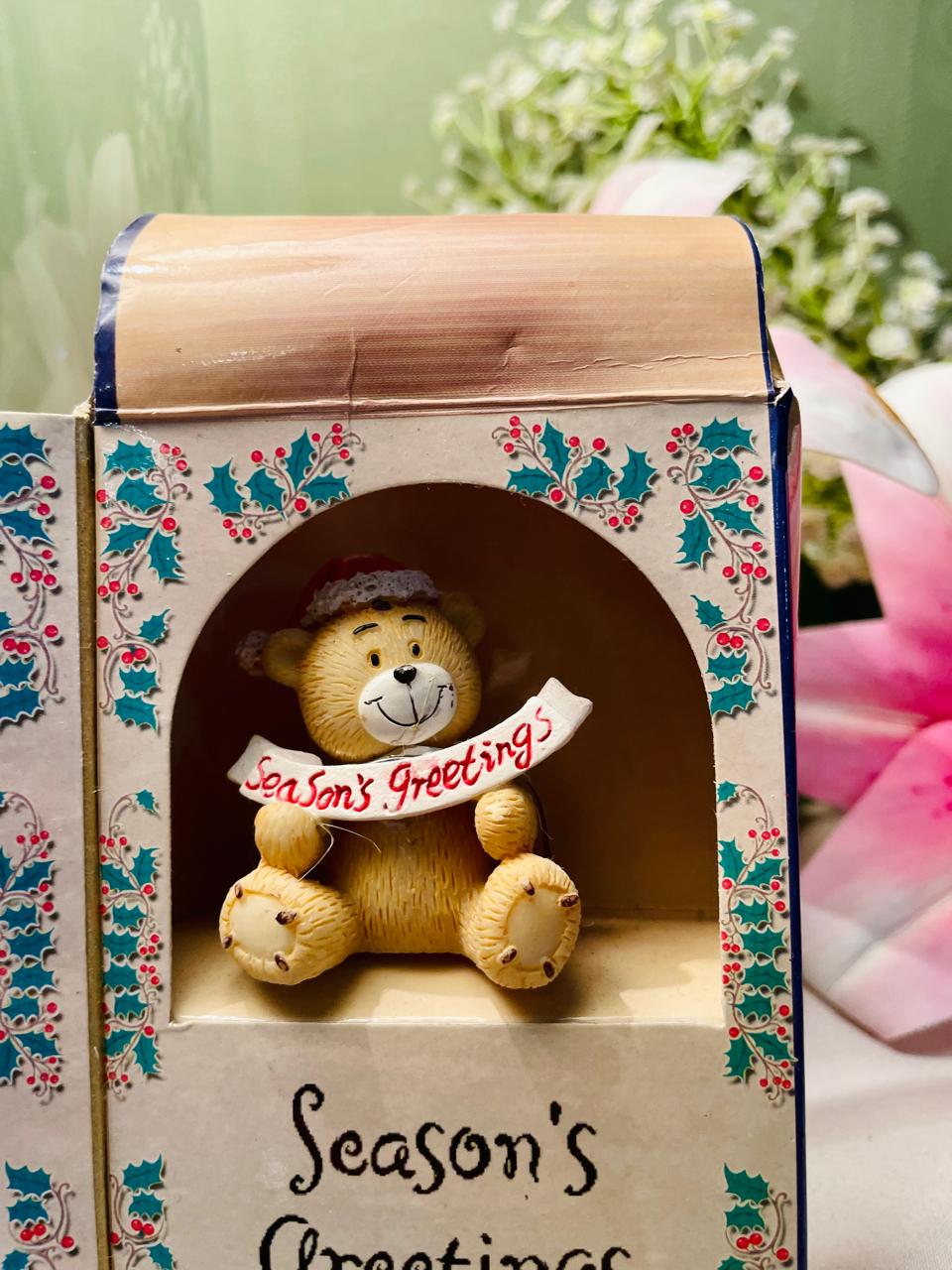 Vintage Regency “Musical Sentiments” Christmas Keepsake Box – Season’s Greetings Teddy Bear
