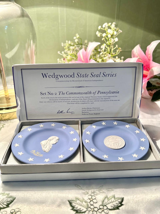 Wedgwood State Seal Series Pennsylvania Plates – 2 Pcs, 4"