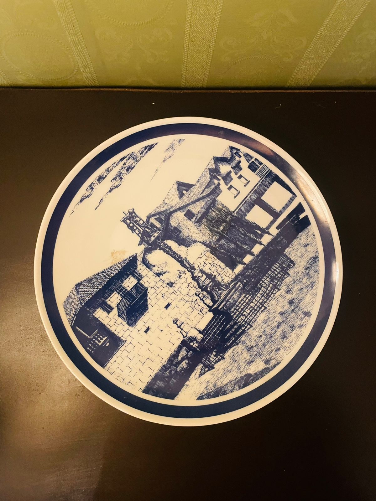 Blue White Crucero de Hío Cangas Decorative Plate 11 Inch