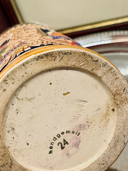 Vintage German Mug with Pewter Lid – Embossed Design