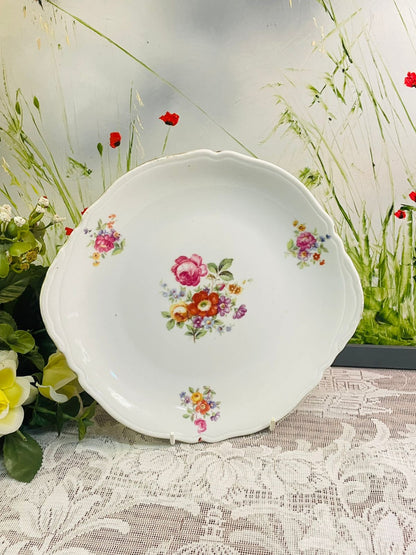 Vintage Floral Porcelain Serving Plate
