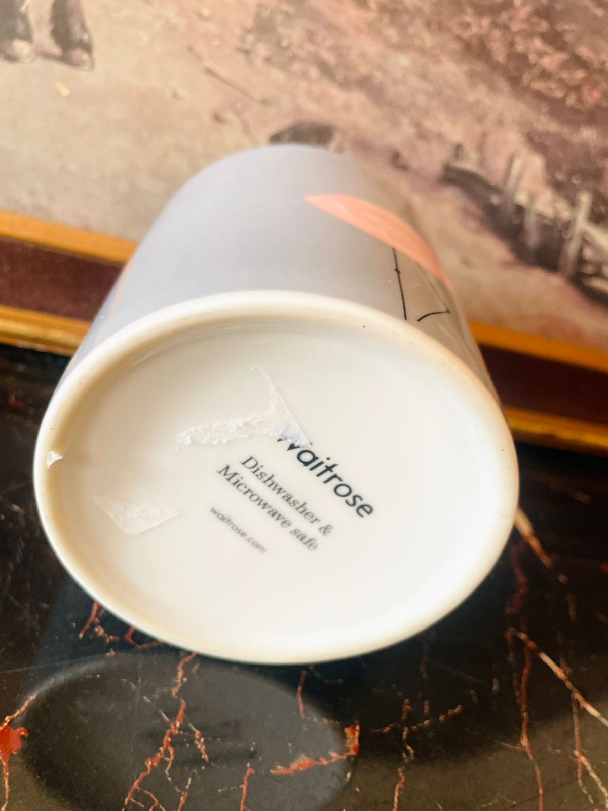 (Waitrose Duck Goose Grey Embossed Mug