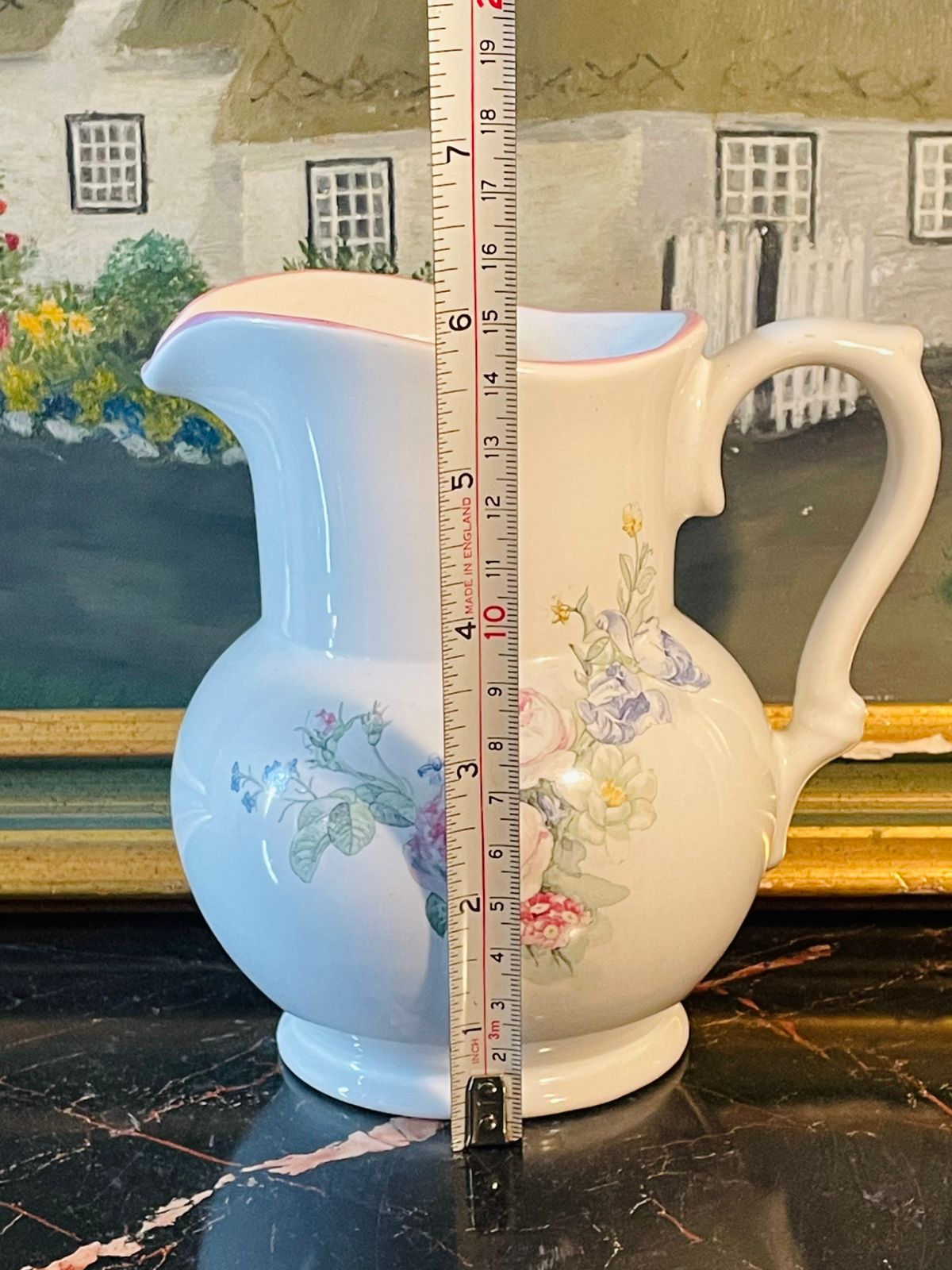 Floral Jug Ceramic , The Boots Company “Original Collection”  – Made in England – 7 Inches Tall