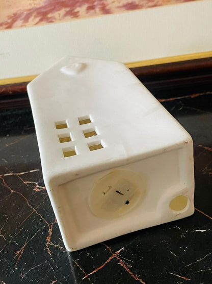 White Ceramic House Tealight Holder – Heart Window Design (England)Home Decor