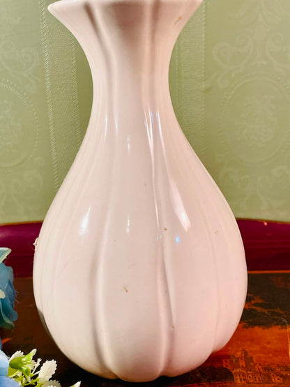White Sculptural Ceramic Vase – 8 Inch
