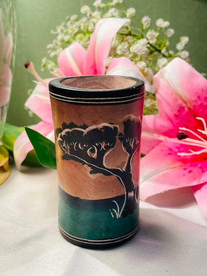 Elephant Motif Decorative Vase Approx. 9 cm