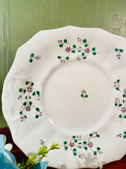 Green Floral Ceramic Serving Platter – 9 Inch