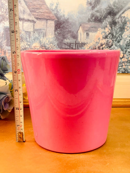 Pink Ceramic Planter Glossy Modern Decor Statement Pot