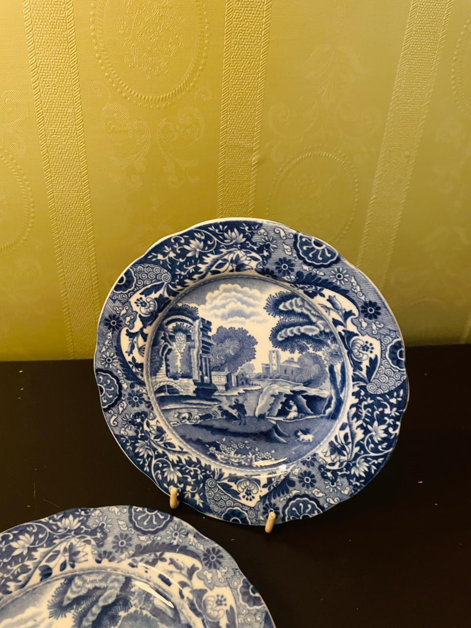Copeland Spode Italian Blue Transferware Plates Set of 2 , 6"