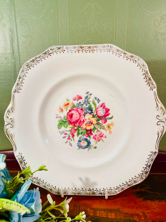 Royal Floral Handled Fine bone china Platter – 9 Inch