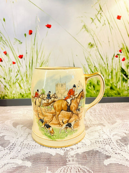 Vintage Prinknash Hunting Scene Musical Tankard