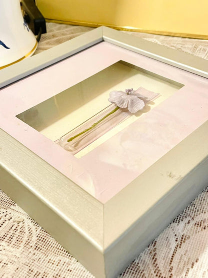 Framed Pressed Flower Art — Pastel Wall Decor (10 in)
