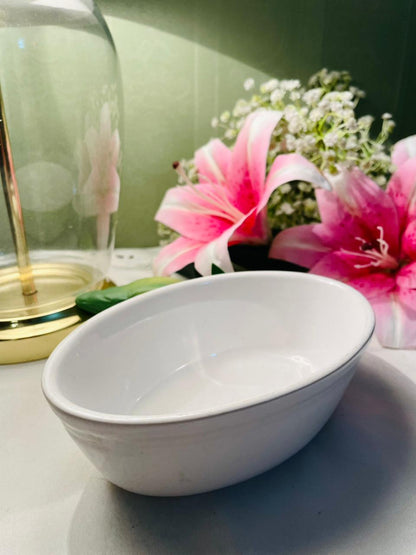 White Oval Ceramic Serving Dish – 6.5 Inch